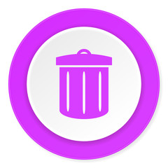 recycle violet pink circle 3d modern flat design icon on white background
