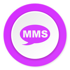 mms violet pink circle 3d modern flat design icon on white background