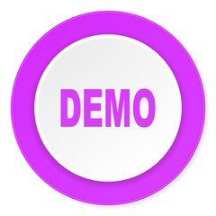 demo violet pink circle 3d modern flat design icon on white background