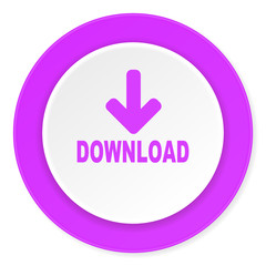download violet pink circle 3d modern flat design icon on white background