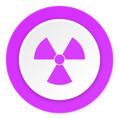 radiation violet pink circle 3d modern flat design icon on white background