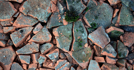 roof tiles broken pieces