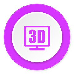 3d display violet pink circle 3d modern flat design icon on white background