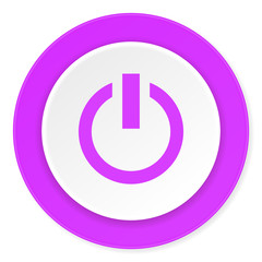 power violet pink circle 3d modern flat design icon on white background