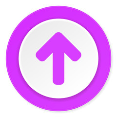 up arrow violet pink circle 3d modern flat design icon on white background © Alex White