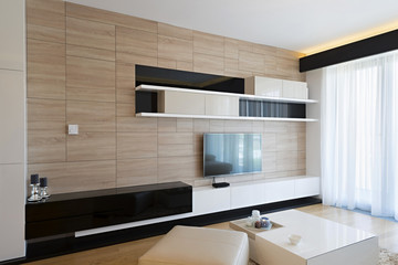 Modern living room in the morning, Interior design