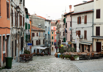 The street in old town of Rovinj, Croatia.