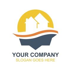 Property Real Estate House Building Construction Vector Icon Logo