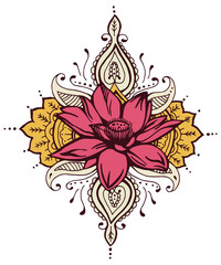 Lotus Paisley Henna Design
