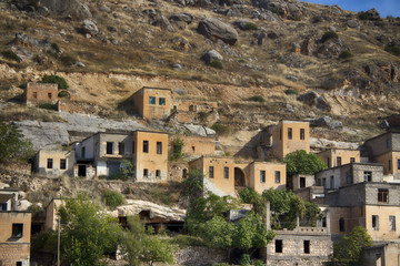 Fototapeta na wymiar Rumkale Dağ evleri Gaziantep