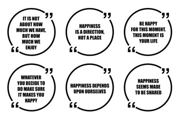 Set of Inspiration quotes about Happiness