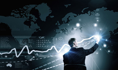 Man using modern technologies