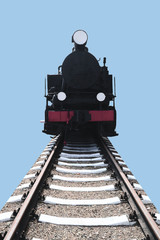 vintage locomotive on a blue background