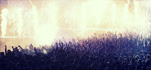 Cheering crowd at concert