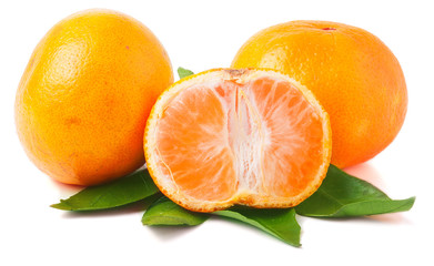 tangerine two on white background