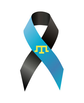 Black and blue symbol tamgha awareness ribbon