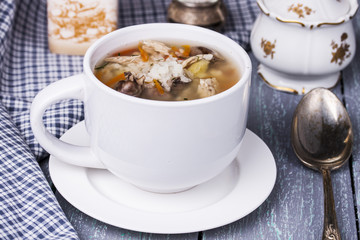 soup with chicken giblets