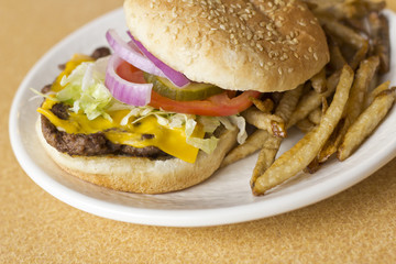 Cheeseburger Home made Fries