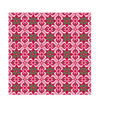 nordic seamless pattern on red