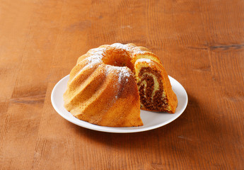 Chocolate and vanilla Kugelhopf cake