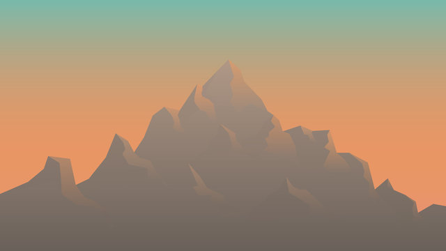 Stylized Image of Mountains at Sunrise