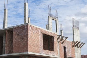 The construction of the upper floor of an individual house