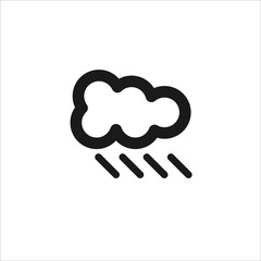 Black cloud with rain vector line icon