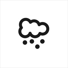 Black  cloud with snow vector line icon