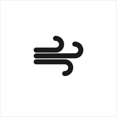 Black windy weather vector line icon
