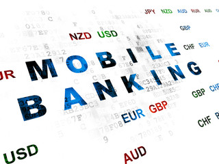 Banking concept: Mobile Banking on Digital background