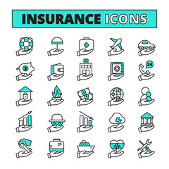 Insurance Icons Set 