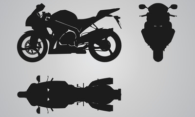 Front, top and side bike projection - 95882454