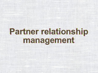 Business concept: Partner Relationship Management on fabric texture background
