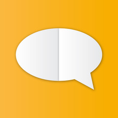 Speech bubble orange background