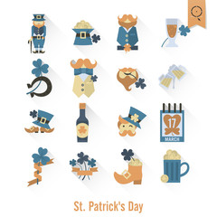 Saint Patricks Day Isolated Icon Set
