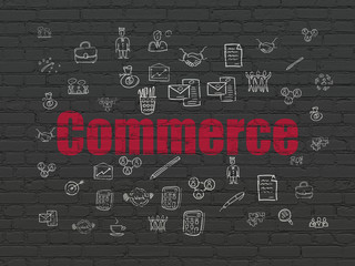 Business concept: Commerce on wall background
