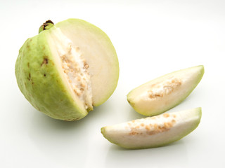 Fresh guava on a white background