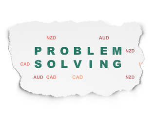 Finance concept: Problem Solving on Torn Paper background