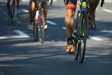 Tableaux ronds sur aluminium brossé Vélo compétition cycliste