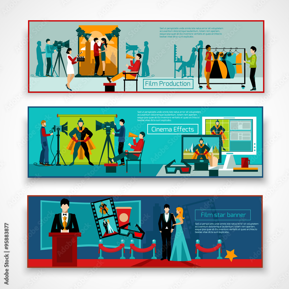 Canvas Prints cinema people banner set