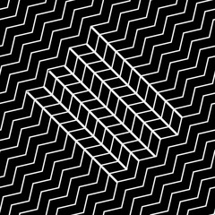 Vector seamless pattern. Modern stylish texture. Repeating geometric tiles with diagonal lines - stock vector