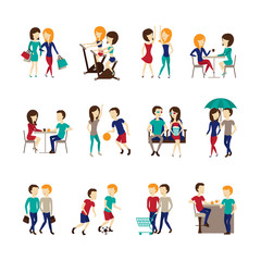 Fototapeta premium Friends Icons Set