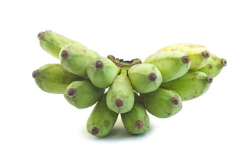 Cultivate green banana isolate white background