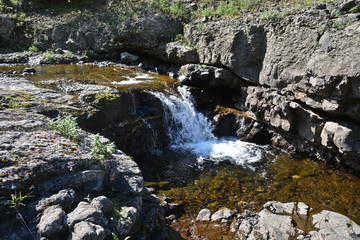 Waterfall on the Putorana plateau.