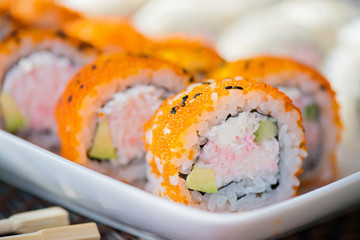California maki sushi with masago © Canvas Alchemy