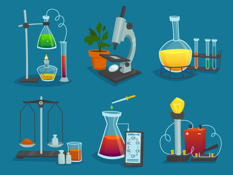 Design  Icons Set Of  Laboratory Equipment 