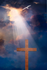 Naklejki  Krzyż i dramatyczne niebo