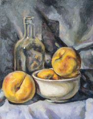 oil painting on canvas of a composition of fruit - 95890632