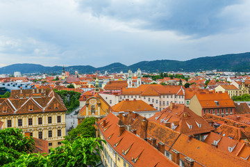 Obraz premium View of Graz city from hill, Austria