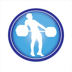 A Silhouette of a weightlifter pressing weights in snatch-icon.